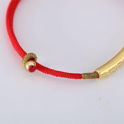 Buddha Stones Tibetan Buddhist Handmade Mani Mantra Lucky Red String Bracelet Bracelet BS 8
