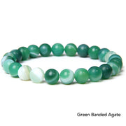 Natural Agate Stone Crystal Balance Beaded Bracelet Bracelet BS Green Banded Agate