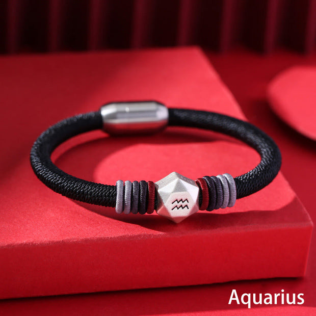 Buddha Stones 999 Sterling Silver 12 Constellations of the Zodiac Blessing Handmade String Bracelet (Extra 35% Off | USE CODE: FS35) - Aquarius - image 17