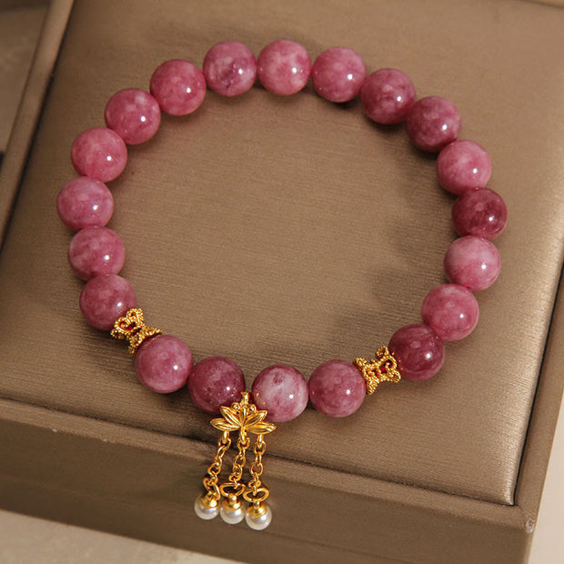 FREE Today: Healing Love Pink Tourmaline Lotus Flower Bracelet