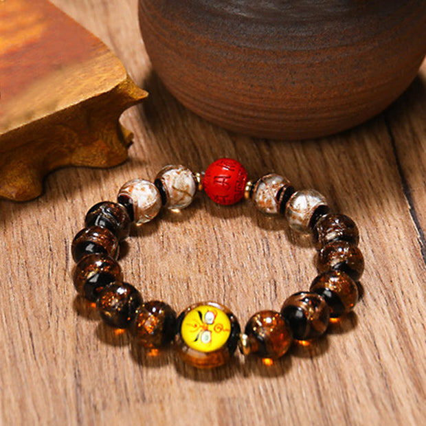 Buddha Stones Tibetan Five God of Wealth Thangka Liuli Glass Bead Chinese Zodiac Protection Bracelet (Extra 35% Off | USE CODE: FS35) - Yellow God of Wealth(Dragon/Dog/Ox/Goat) - 12mm - image 23