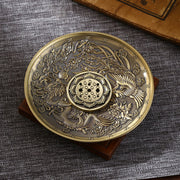 Buddha Stones Lotus Dragon Phoenix Eight Auspicious Symbols Zinc Alloy Incense Stick Holder Healing Incense Burner Decoration (Extra 35% Off | USE CODE: FS35) - Dragon Phoenix Bronze(With Lotus Nine-Hole Incense Stick) - image 7