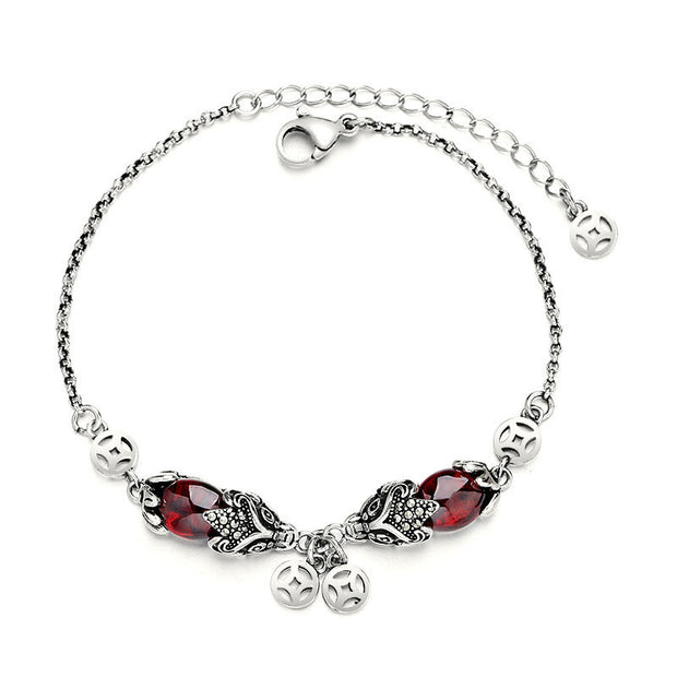 Buddha Stones Garnet Double PiXiu Copper Coin Protection Chain Bracelet (Extra 40% Off | USE CODE: FS40) - image 4