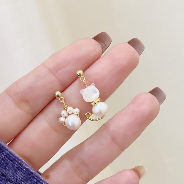 FREE Today: Healing and Self-discovery Cute Cat Paw Pearl Stud Drop Earrings FREE FREE 1