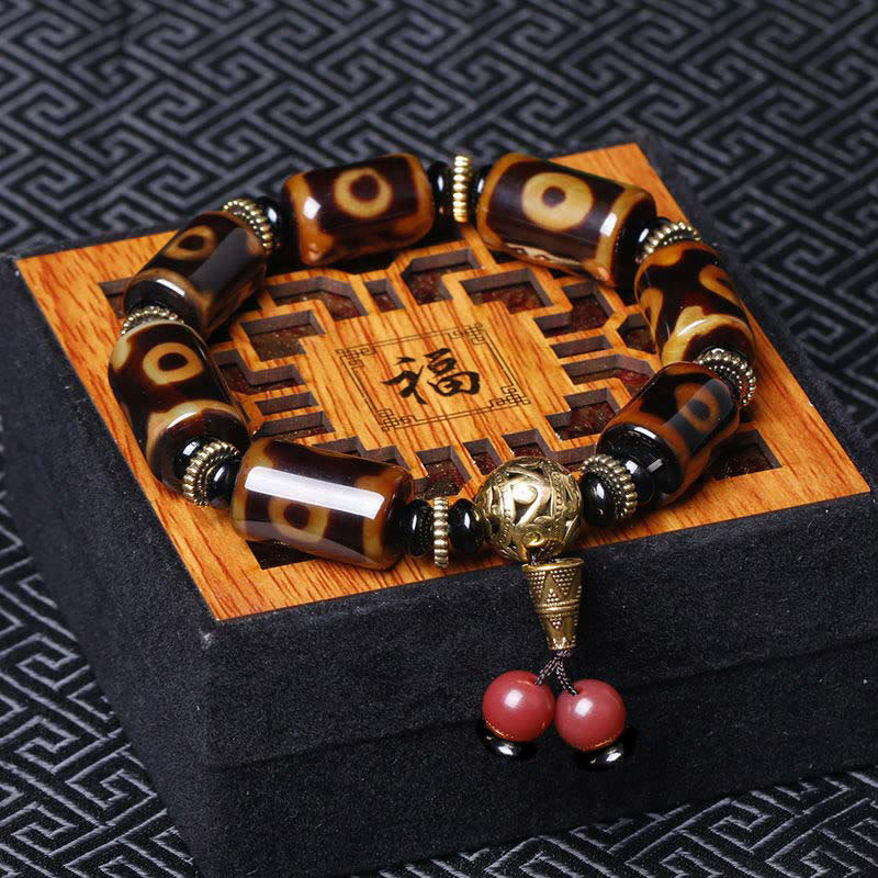 Tibetan Fortune In Front of You Dzi Bead Protective Amulet Bracelet - Fortune Feng Shui hotsell Jewelry