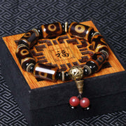 Buddha Stones Tibetan Nine-Eye Dzi Bead Fortune Charm Bracelet Bracelet BS Nine-Eye Dzi Bead