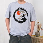 Buddha Stones Red Sun Pine Zen Circle Meditation Buddha Tee T-shirt T-Shirts BS 19