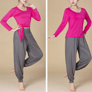Buddha Stones Solid Color Modal Yoga Dance High Waist Harem Pants With Pockets
