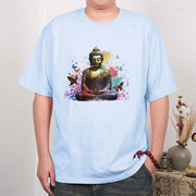 Buddha Stones Colorful Butterfly Flying Meditation Buddha Tee T-shirt T-Shirts BS 17
