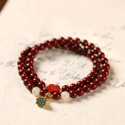 FREE Today: New Beginning Cinnabar Lotus Charm Double Wrap Blessing Bracelet