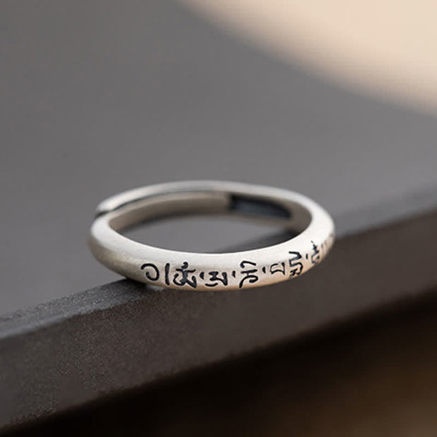 Buddha Stones 990 Sterling Silver Six True Words Om Mani Padme Hum Love Peace Ring (Extra 35% Off | USE CODE: FS35) - image 11