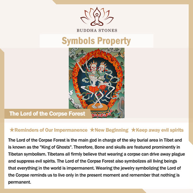 Buddha Stones Tibetan Yak Bone The Lord Of The Corpse Forest Keep Away Evil Spirits Bracelet Bracelet BS 21