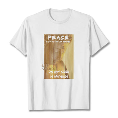 Buddha Stones Peace Comes From Within Tee T-shirt T-Shirts BS White 2XL