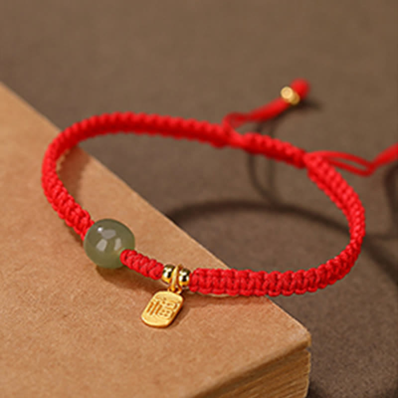 Buddha Stones 925 Sterling Silver Hetian Jade Blessing