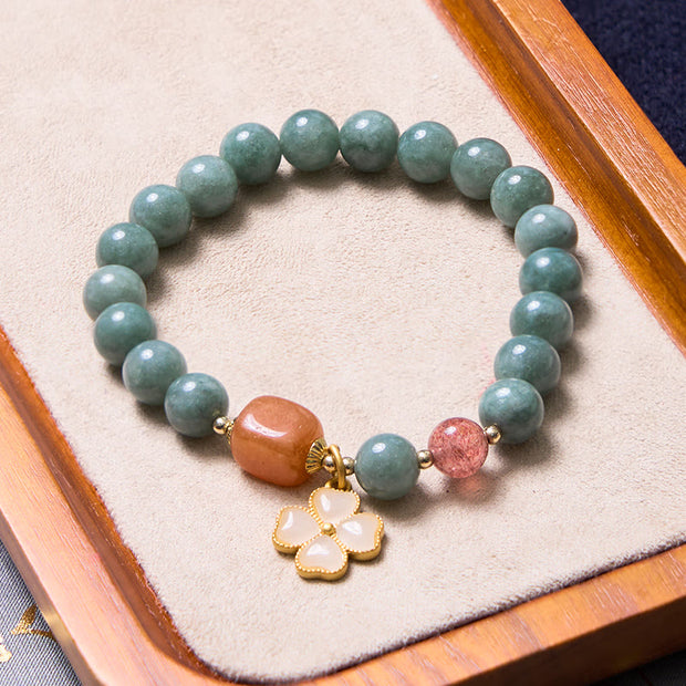 Buddha Stones Bring Good Luck Green Jade Bracelet Bangle Bundle Bundle BS 1