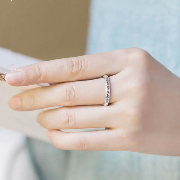 Buddha Stones 990 Sterling Silver Six True Words Om Mani Padme Hum Love Peace Ring (Extra 35% Off | USE CODE: FS35) - image 19