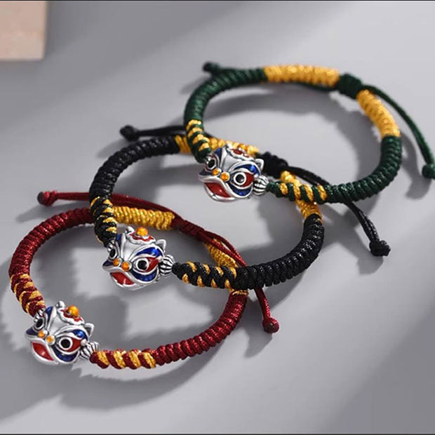 Buddha Stones Handmade Dancing Lion Luck Braided String Bracelet 2