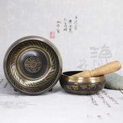 Buddha Stones Tibetan Meditation Bowl for Healing and Mindfulness Om Mani Padme Hum Singing Bowl