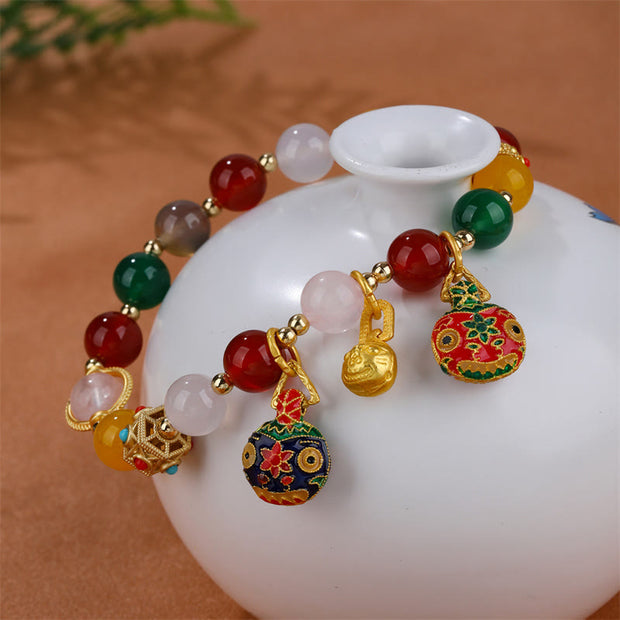 Buddha Stones Gold Swallowing Beast Family Various Agate Crystal Success Bracelet (Extra 35% Off | USE CODE: FS35) - image 2