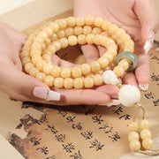 Buddha Stones Natural Bodhi Seed Lotus Dzi Bead Peace Harmony Charm Bracelet Mala Bracelet BS 4