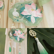 Buddha Stones Luck Embroidery Lotus Koi Fish Rabbit Flower Hanfu Bag Crossbody Bag Shoulder Bag Bag BS 6
