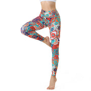 Buddha Stones Colorful Evil Eye Print Sports Exercise Fitness Leggings Women's Yoga Pants Women's Leggings BS 2