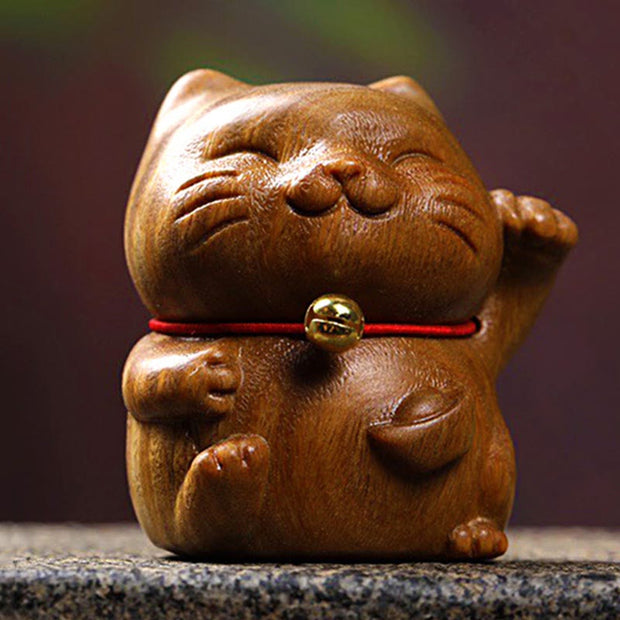 FREE Today: Cure and Soothing Green Sandalwood Small Mini Cute Lucky Cat Decorations