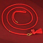 Buddha Stones Natural Cinnabar Dragon Blessing Red String Belly Chain