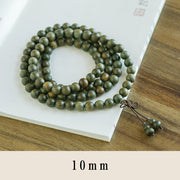 Buddha Stones 108 Mala Beads Green Sandalwood Chinese Knotting Soothing Bracelet