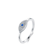 Buddha Stones 925 Sterling Silver Evil Eye Zircon Protection Ring