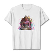 Buddha Stones Butterfly Meditation Buddha Tee T-shirt T-Shirts BS White 2XL