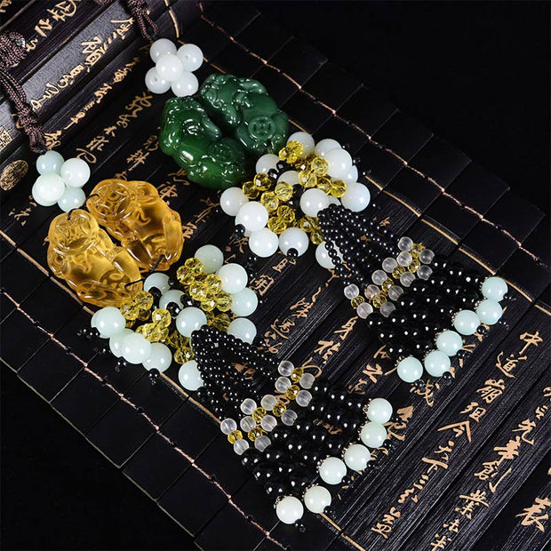 Buddha Stones FengShui Jade PiXiu Harmony Car Pendant Decoration (Extra 30% Off | USE CODE: FS30) - image 5