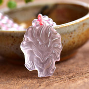 Buddha Stones Natural Pink Crystal Nine Tailed Fox Love Necklace Pendant (Extra 30% Off | USE CODE: FS30) - Pink Crystal(Soothing♥Warmth) - image 0