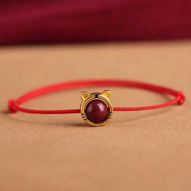 Buddha Stones Handmade Rabbit Tiger Cinnabar Keep Away Evil Spirits Braided String Bracelet (Extra 30% Off | USE CODE: FS30) - Tiger Red Rope(Bracelet Size 18cm) - image 3