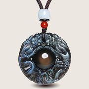 Buddha Stones Natural Gold Sheen Obsidian Rainbow Obsidian Dragon Strength Necklace Pendant (Extra 35% Off | USE CODE: FS35) - image 14