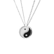 Buddha Stones 925 Sterling Silver Yin Yang Symbol Harmnoy Necklace Pendant Necklaces & Pendants BS 4