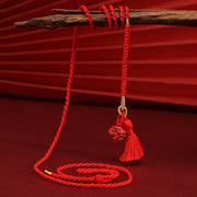 Buddha Stones Natural Cinnabar Dragon Blessing Red String Belly Chain