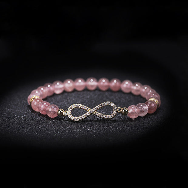 Buddha Stones Natural Strawberry Quartz Positivity Healing Bracelet Bracelet BS 5