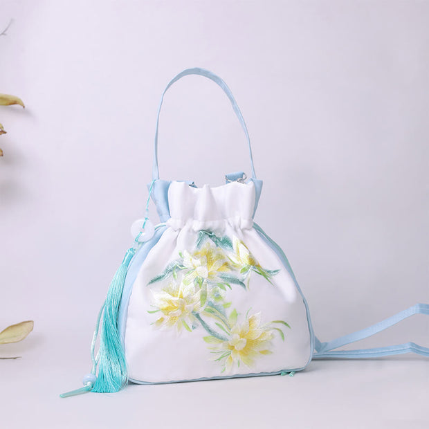 Buddha Stones Suzhou Embroidery Rabbit Lotus Epiphyllum Peony Magnolia Silk Tote Crossbody Bag Shoulder Bag Handbag 6