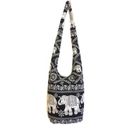 Buddha Stones Cotton Elephant Stripes Crossbody Bag Shoulder Bag