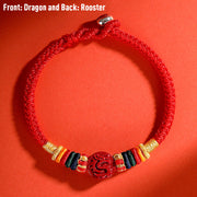 Buddha Stones Year of the Dragon 925 Sterling Silver Chinese Zodiac Cinnabar Auspicious Matches Blessing Bracelet (Extra 35% Off | USE CODE: FS35) - image 1