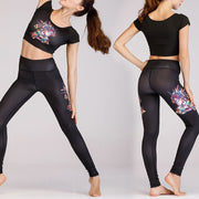 Buddha Stones 2Pcs Undersea World Mysterious Girl Gradient Color Top Pants Sports Fitness Yoga Women's Yoga Sets 4