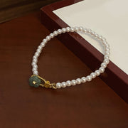 Buddha Stones Pearl Flower Jade Copper Coin Healing Bracelet