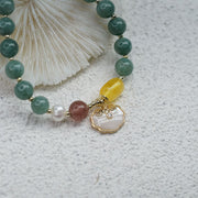 Buddha Stones Jade Sea shell Ruyi Lock Luck Bracelet
