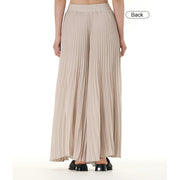 Buddha Stones Solid Color Loose Long Pleated Wide Leg Pants 22