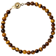 Buddha Stones 14K Gold Plated Natural Tiger Eye Stone Courage Protection Bracelet