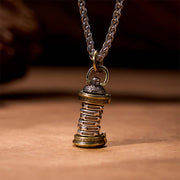 Buddha Stones Yin Yang Tower Copper Balance Rotatable Necklace Pendant Necklaces & Pendants BS 2