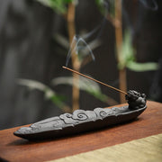 Buddha Stones Auspicious Clouds Pixiu Healing Ceramic Stick Incense Burner Decoration