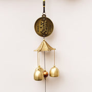 Buddha Stones Blessing Letter Elephant Bagua Auspicious Coin Wall Hanging Chime Bell Handmade Home Decoration - image 1
