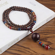 Buddha Stones Tibetan Wenge Wood Bodhi Seed Agate Balance Peace Necklace Pendant (Extra 40% Off | USE CODE: FS40) - Wenge Wood&Sandalwood Ball - image 4